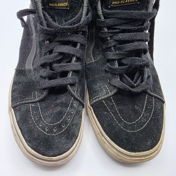 Vans Pro Classics Mens Size 8 Black Professional Skateboard Shoes High Top Suede - Picture 10 of 13
